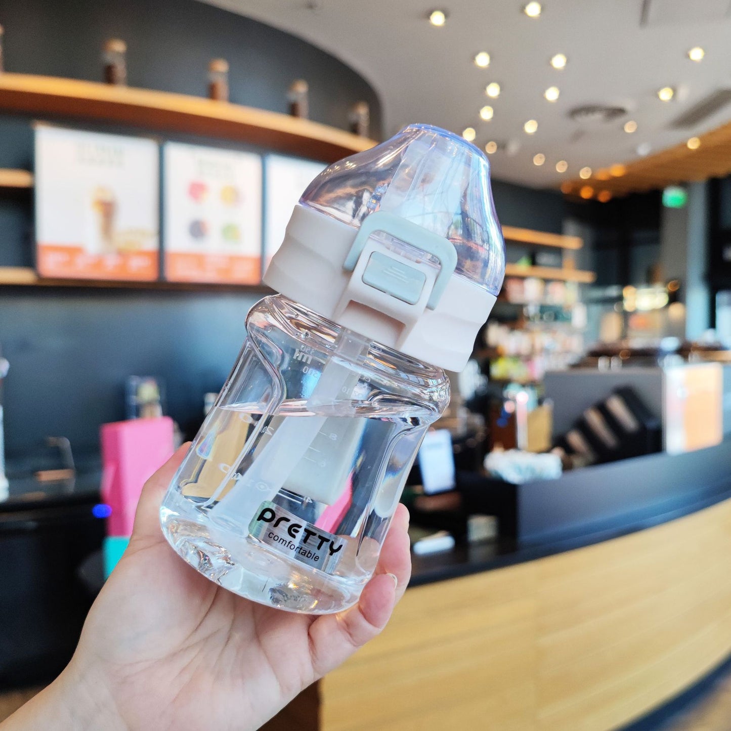 Damen ergonomische Trinkflasche mit sicherem Drehverschluss Karnz