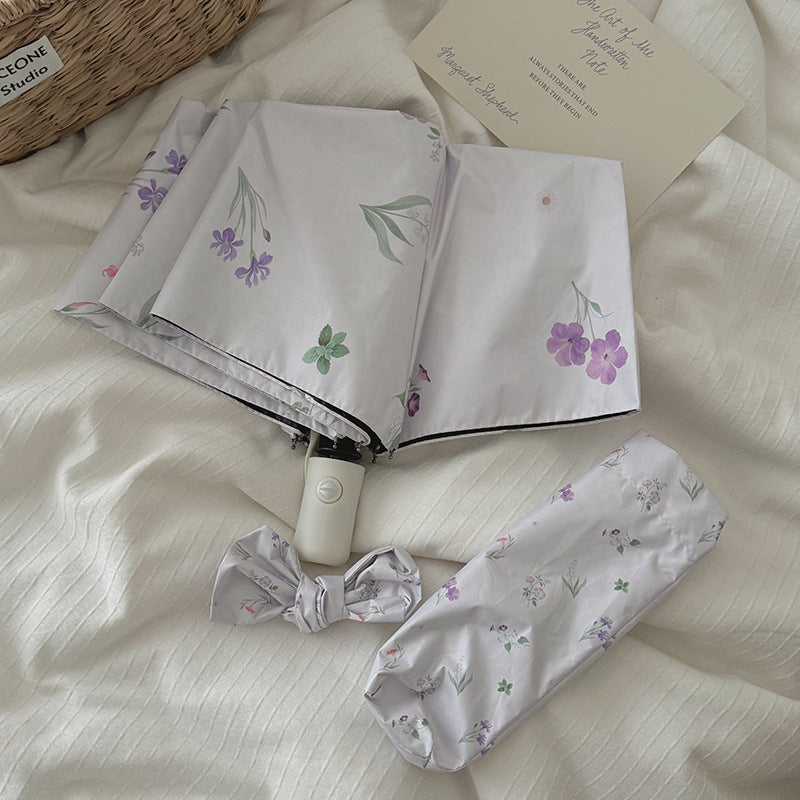 Damen Faltbarer Regenschirm mit elegantem Blumendesign Karnz