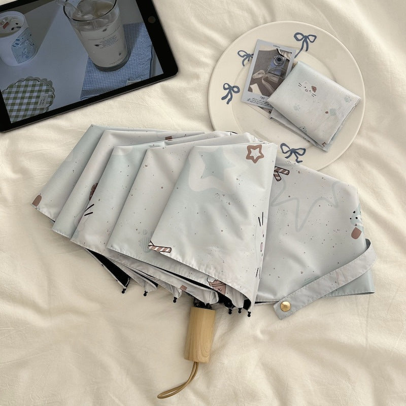 Damen handlicher Faltregenschirm mit niedlichem Motiv Karnz