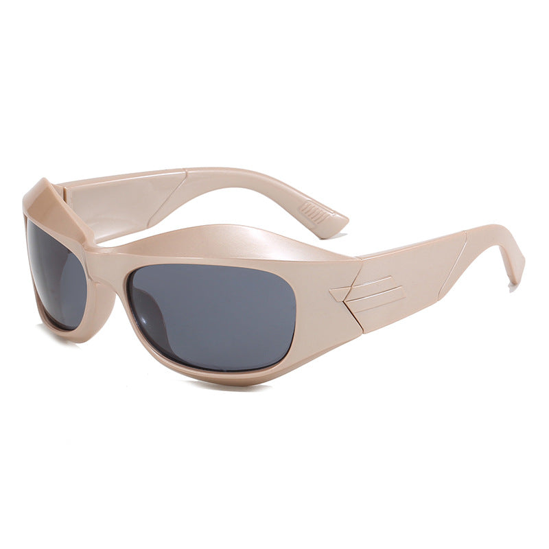 Damen Retro-Sonnenbrille im trendigen Schilddesign Karnz