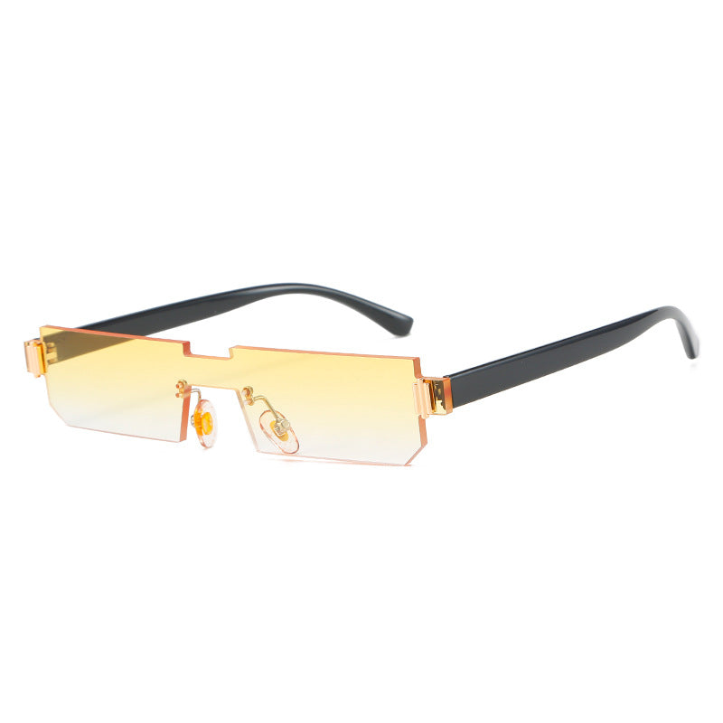 Damen modische geometrische Sonnenbrille mit feinem Rahmen Karnz