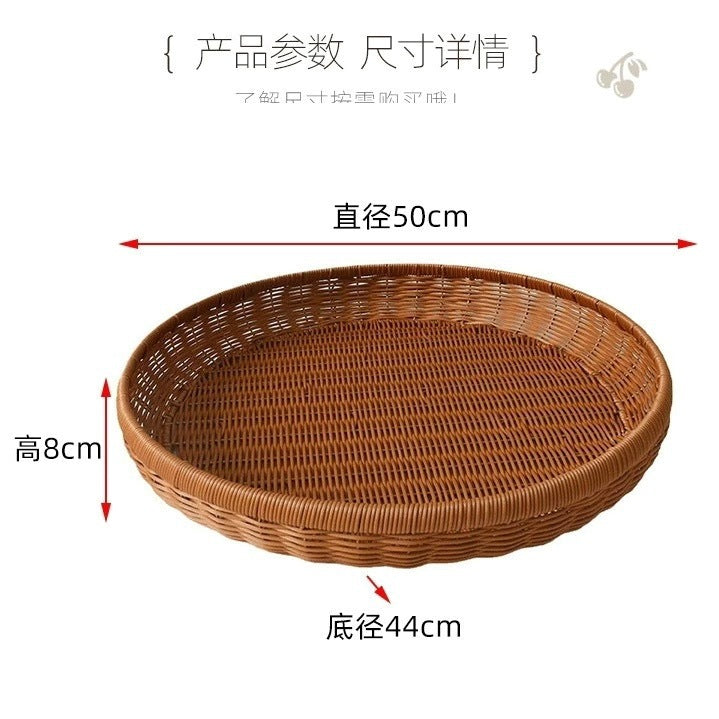 Unisex Runder Rattankorb Karnz