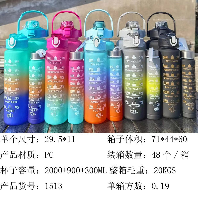 Unisex Motivierende Wasserflasche mit Zeiteinteilung Karnz