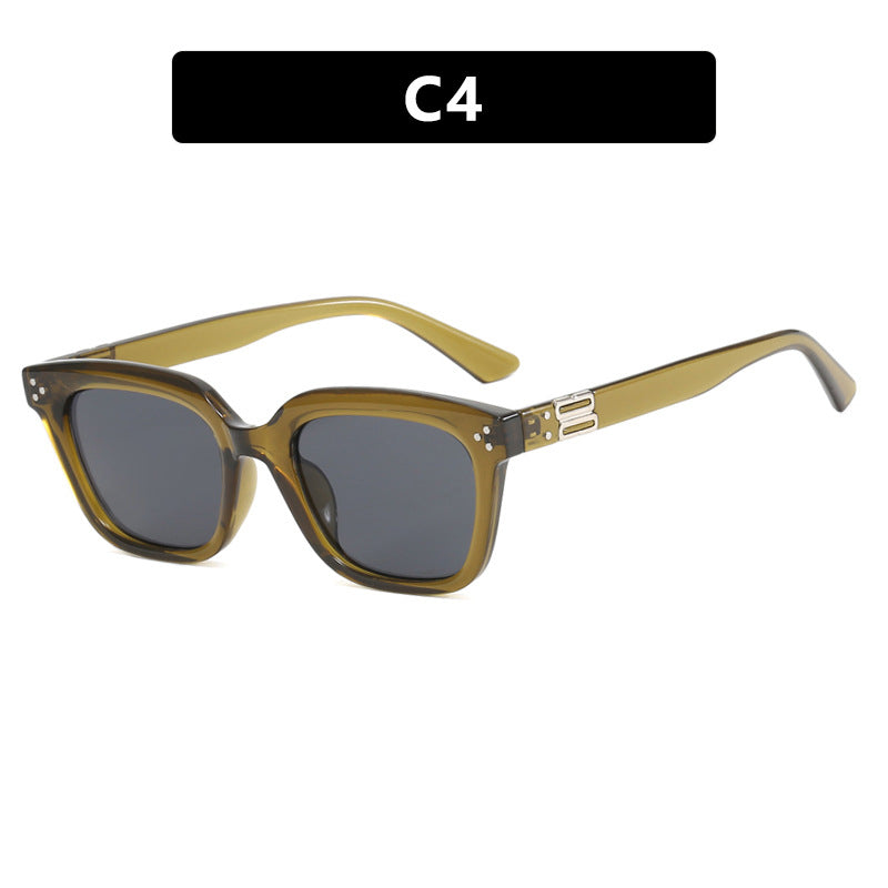 Damen modische quadratische Sonnenbrille mit stylishem Rahmen und braunen Gläsern Karnz