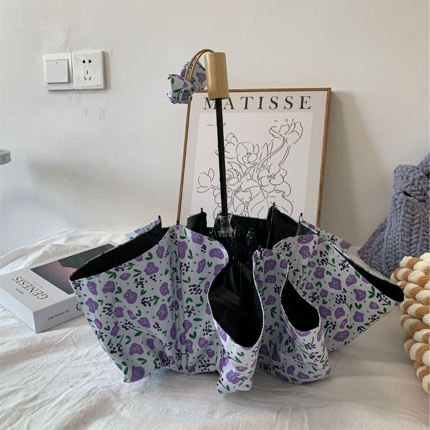 Damen Faltregenschirm mit floralem Design Karnz