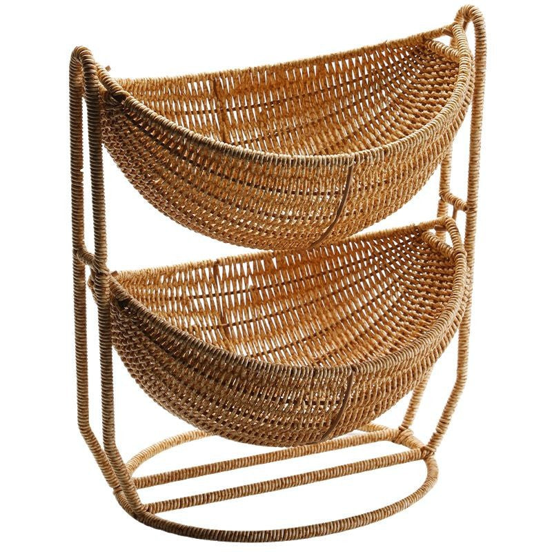 Damen Zweistufiger Rattankorb Karnz