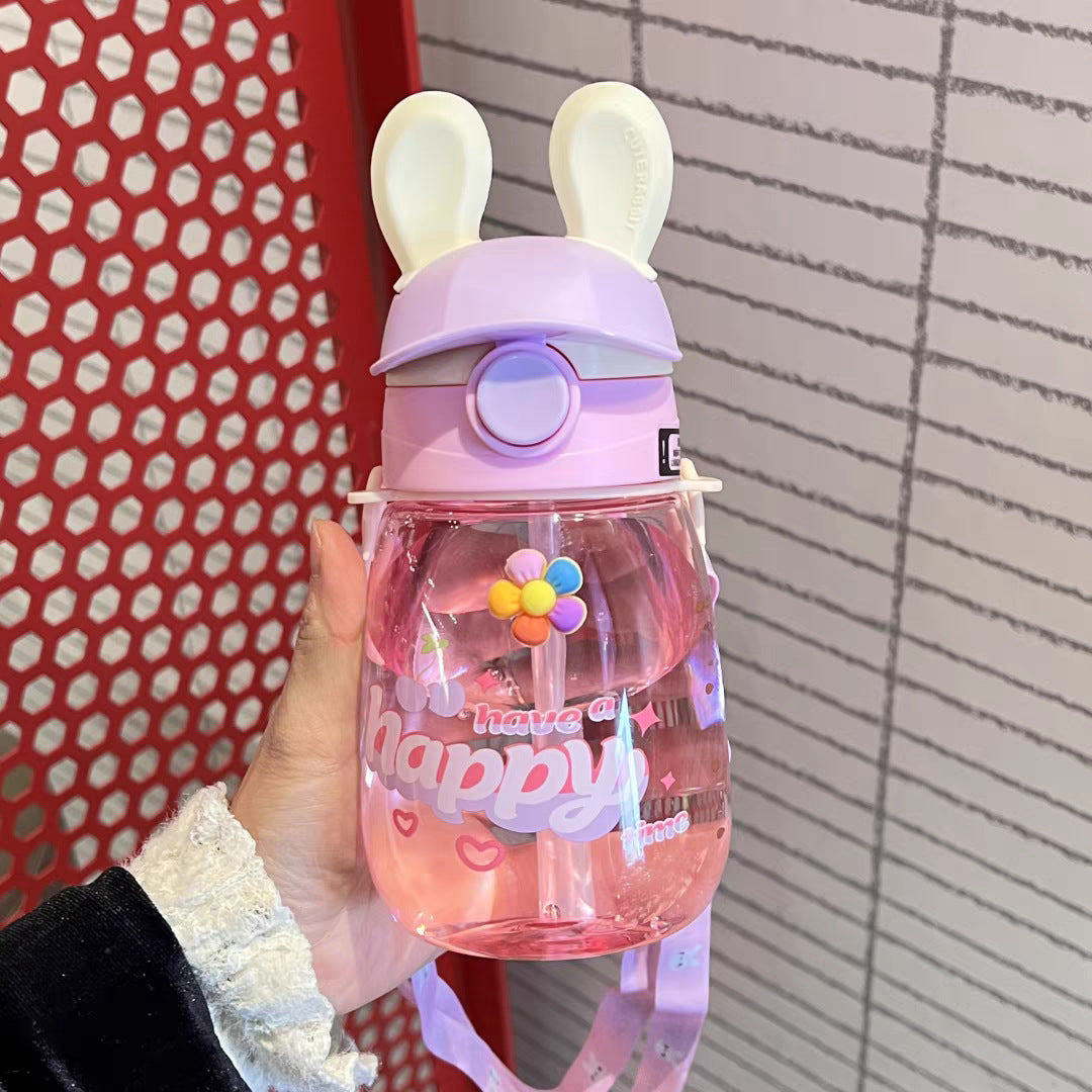 Damen Stilvolle Wasserflasche mit Bunny-Deckel Karnz