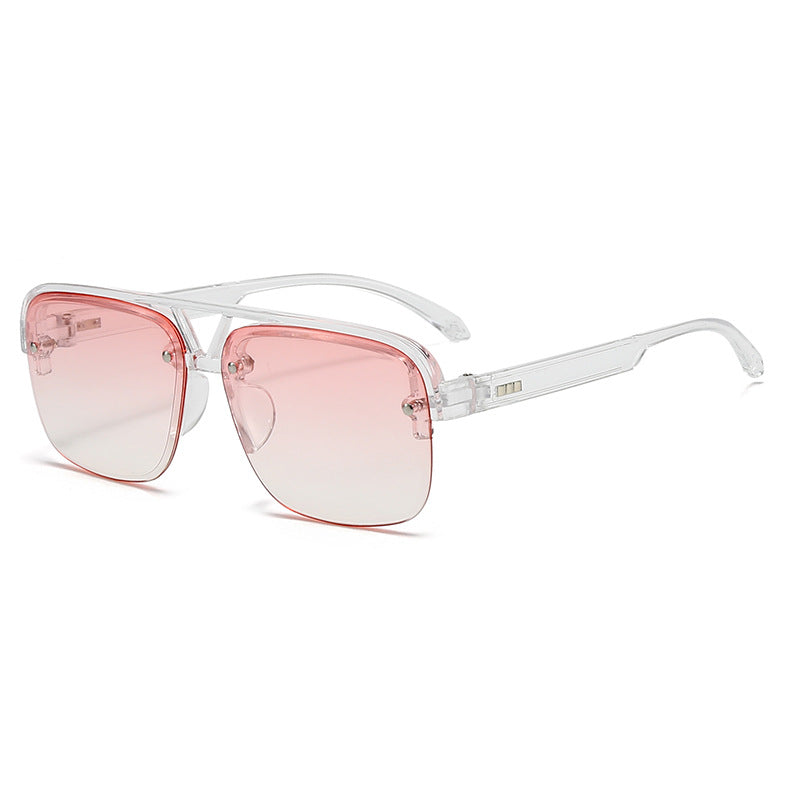 Damen modische quadratische Sonnenbrille mit transparentem Rahmen Karnz