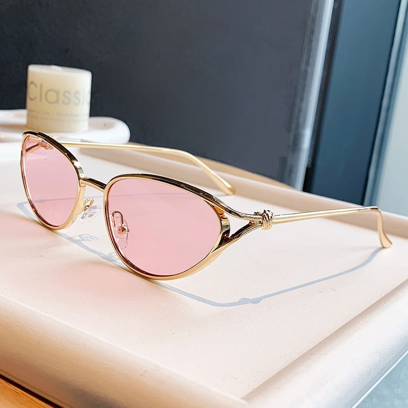 Damen Cat-Eye Sonnenbrille mit elegantem goldenen Rahmen und polarisierten Gläsern Karnz