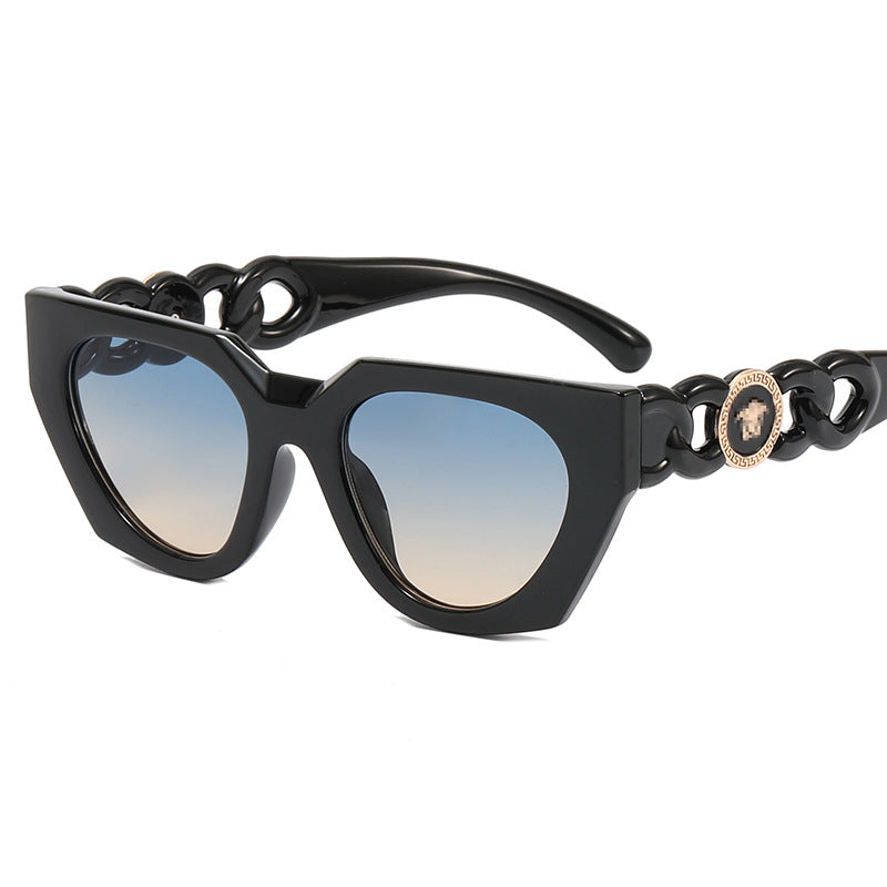 Damen modische Sonnenbrille mit extravagantem Design und luxuriösen Details Karnz