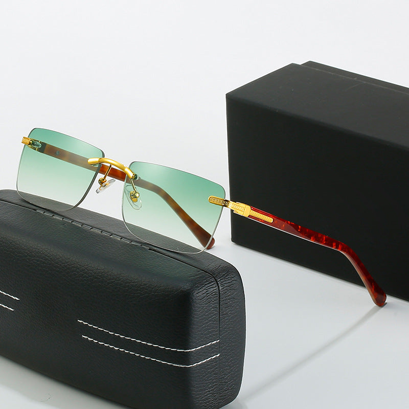 Damen modische Sonnenbrille mit stilvollem, eckigem Rahmen und eleganten Metallakzenten Karnz