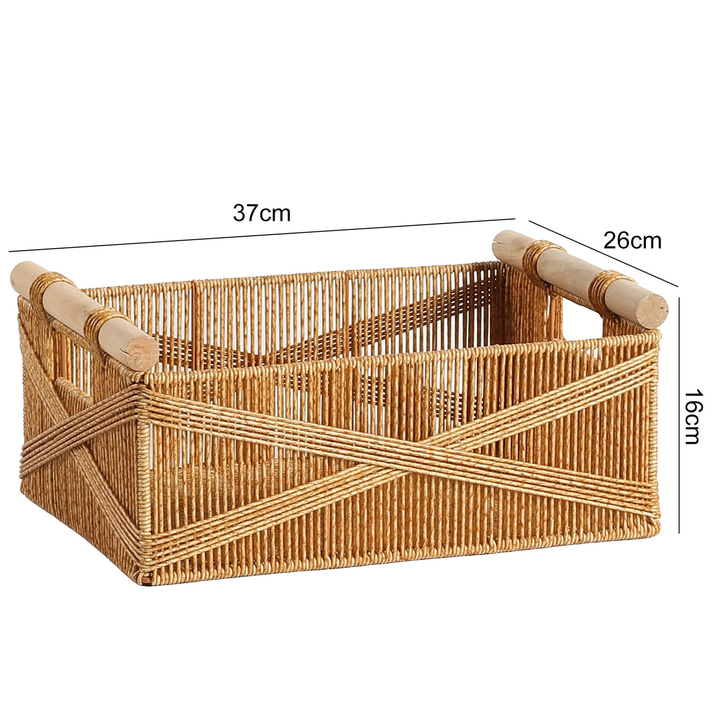 Unisex Funktionaler Aufbewahrungskorb mit ergonomischen Holzgriffen Karnz