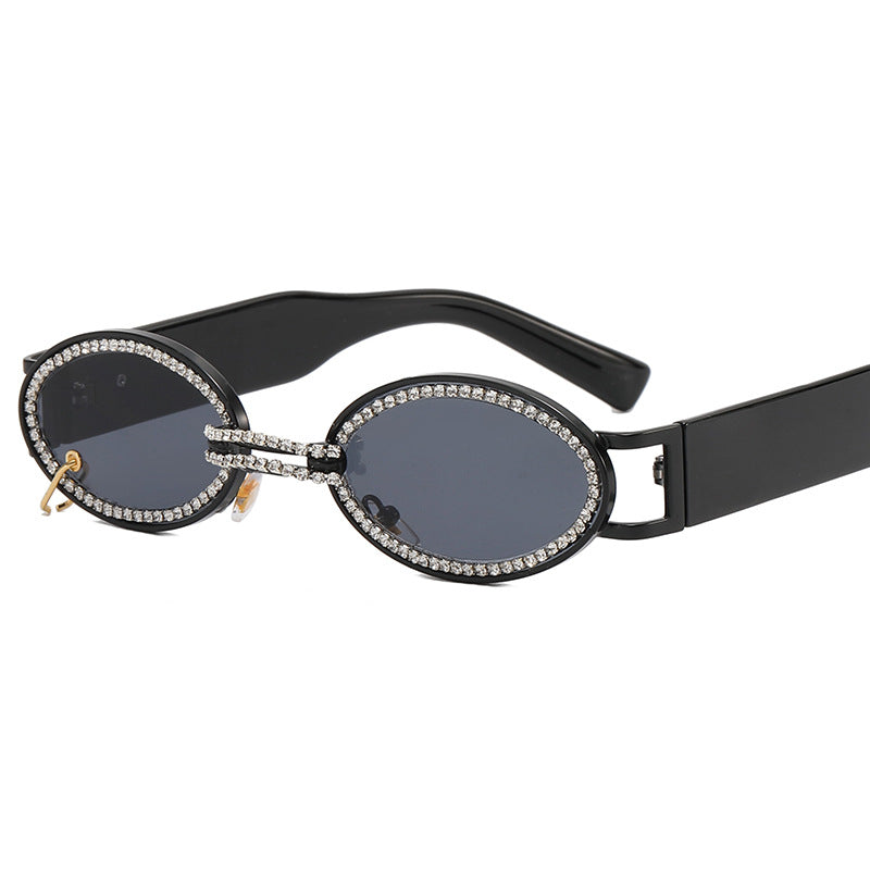 Damen extravagante modische Sonnenbrille mit strassbesetztem Rahmen Karnz