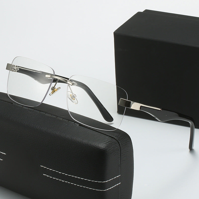 Damen modische Halbrahmenbrille mit elegantem Metall- und Kunststoffmix Karnz
