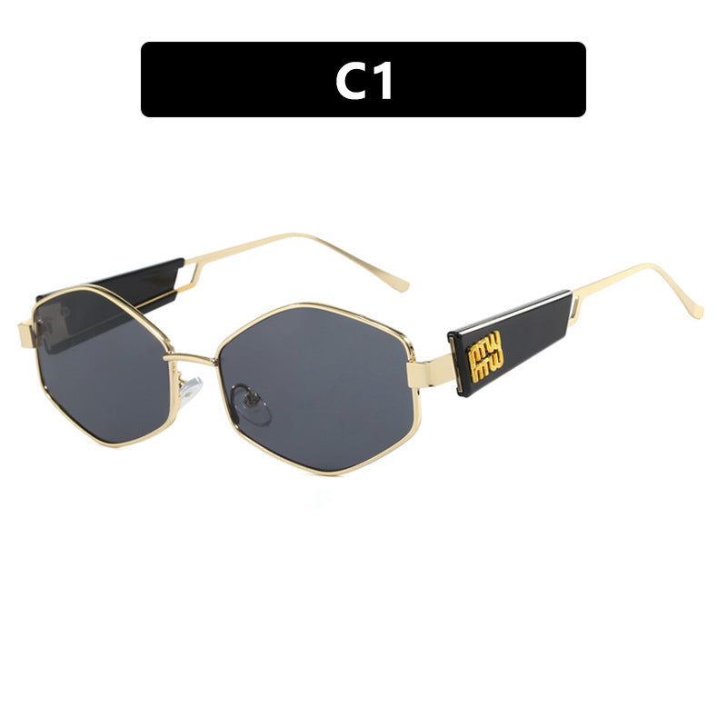 Damen geometrische Sonnenbrille mit modischem Design und UV-Schutz Karnz