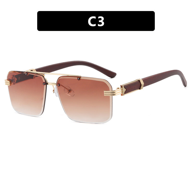 Damen geometrische Oversized-Sonnenbrille mit trendigem Design und luxuriösen Akzenten Karnz