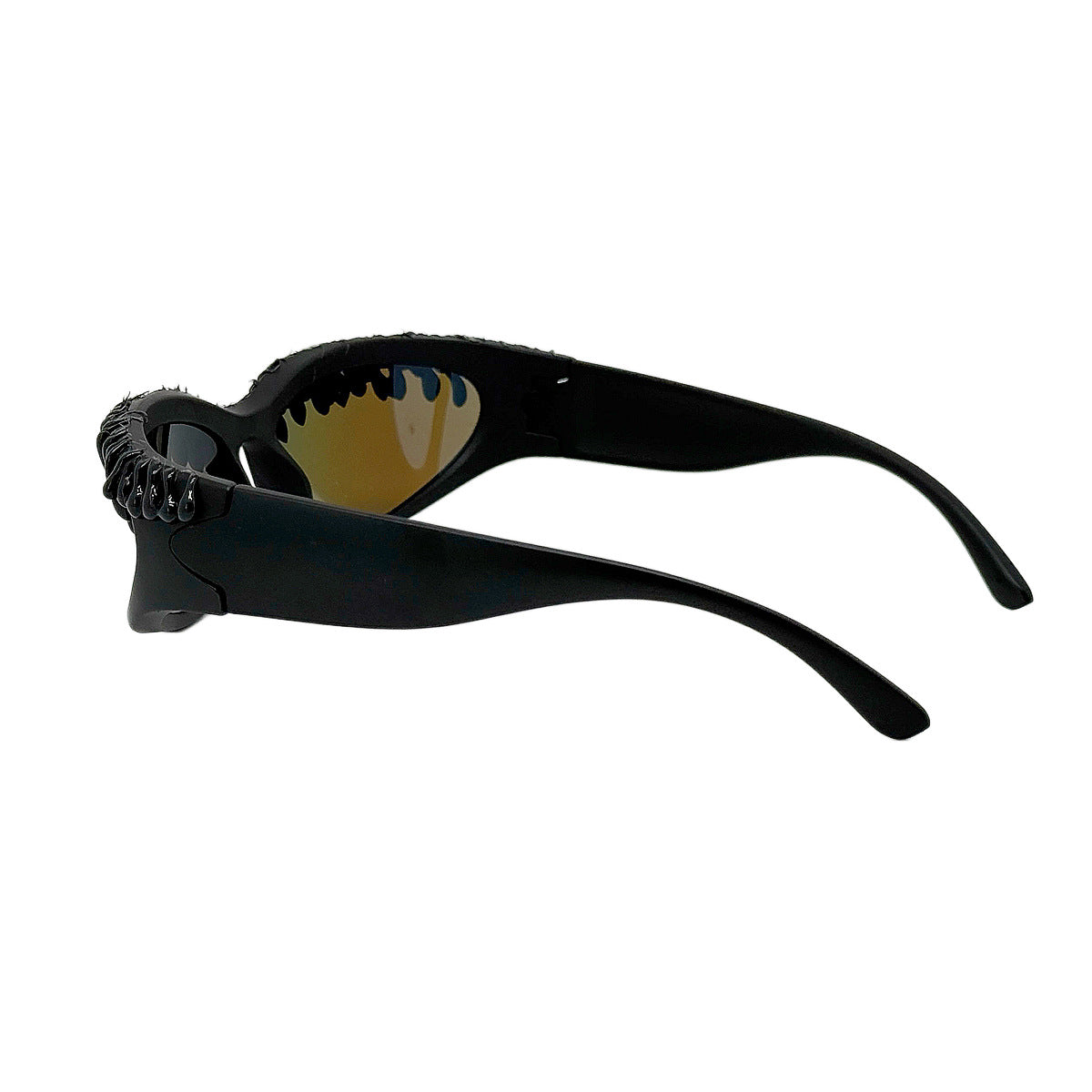 Damen futuristische Sportsonnenbrille mit einzigartigem Wellenrahmen Karnz