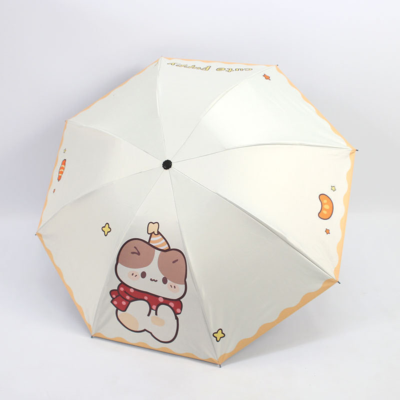 Damen Kawaii Falt-Regenschirm Karnz