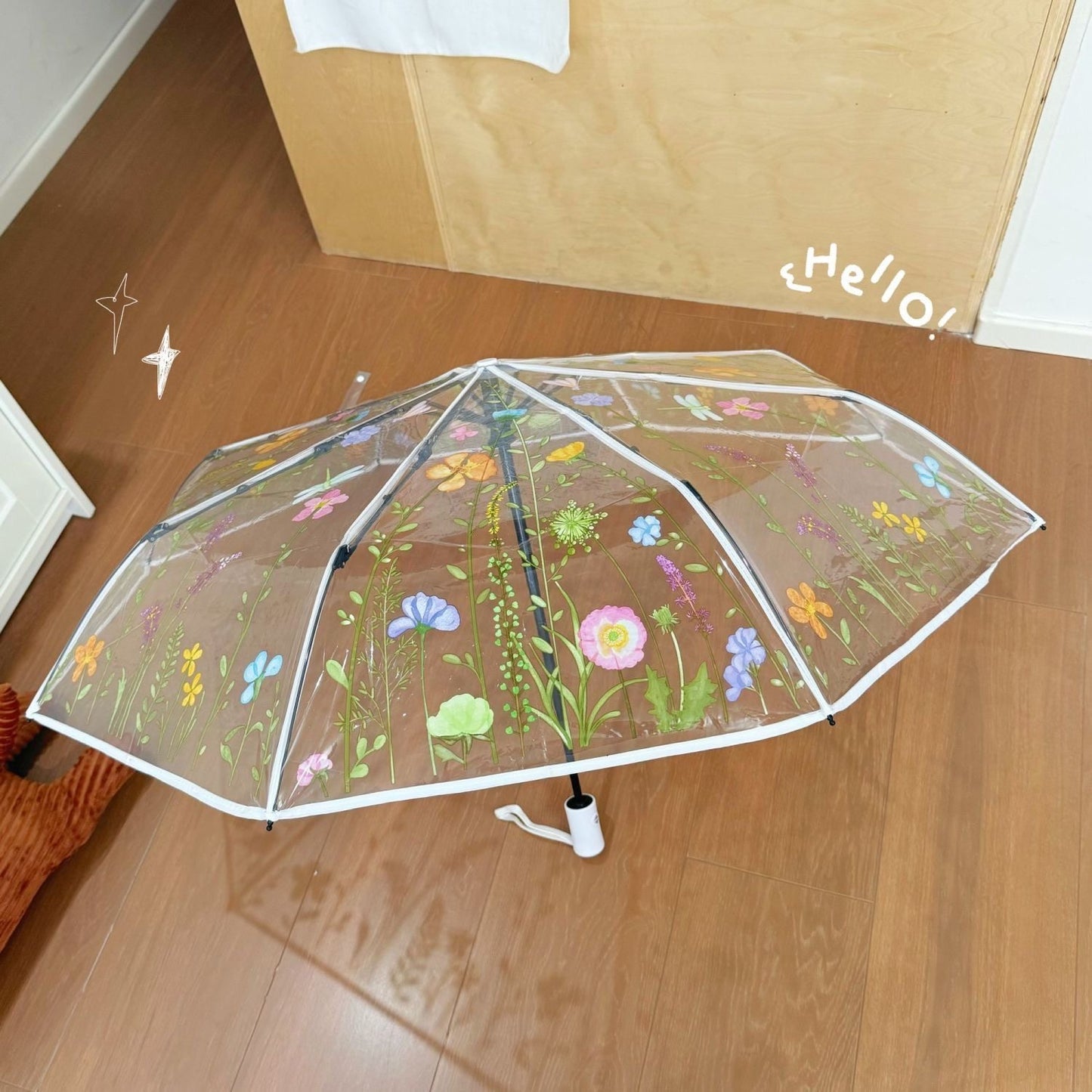 Damen Floral Motiv Regenschirm Karnz