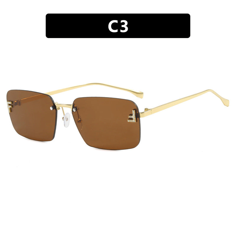 Damen quadratische Sonnenbrille mit elegantem goldenen Rahmen und stylishen Gläsern Karnz