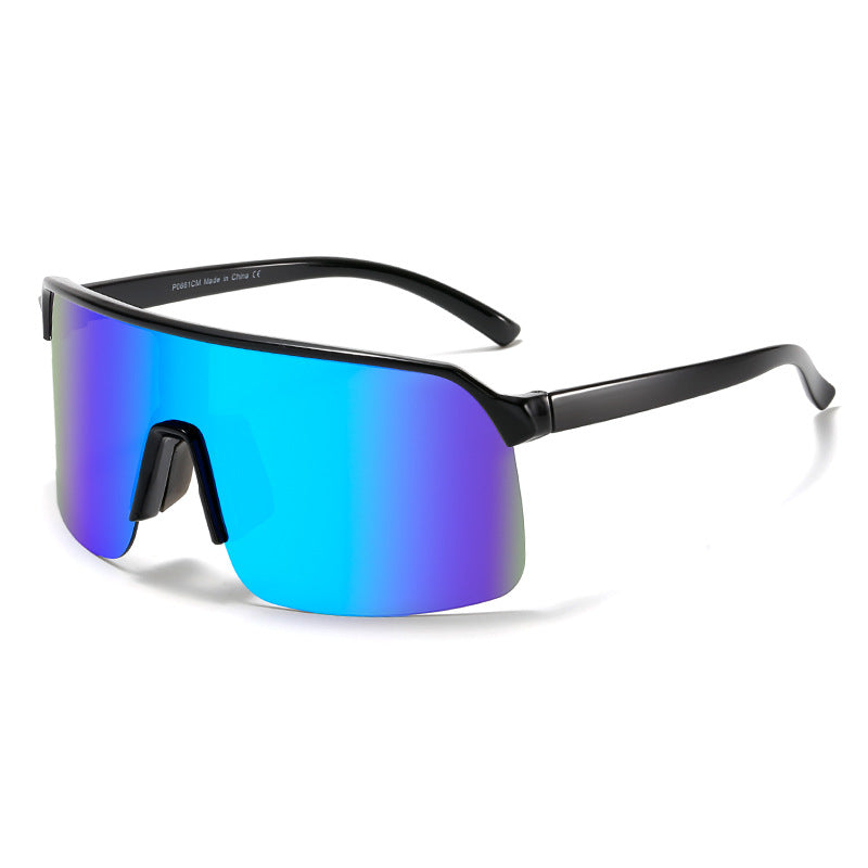 Damen Sportliche Sonnenbrille mit breitem Rahmen und integriertem UV-Schutz Karnz