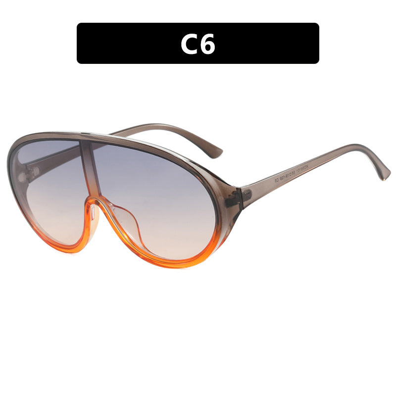 Damen futuristische Sonnenbrille mit großflächigen Gläsern und ergonomischem Rahmen Karnz
