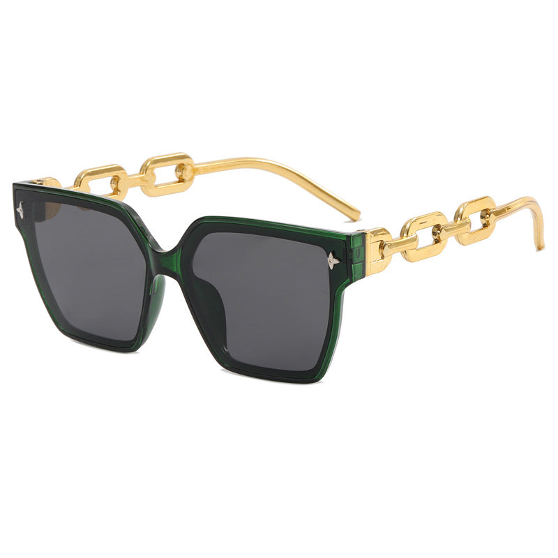 Damen modische quadratische Sonnenbrille mit luxuriösen Akzenten Karnz