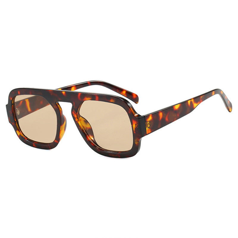 Damen stylische quadratische Sonnenbrille mit breitem Rahmen und UV-Schutz Karnz