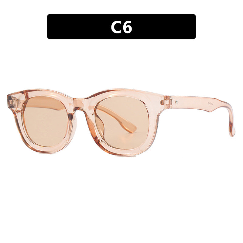 Damen stilvolle runde Sonnenbrille mit robustem Rahmen und schützendem UV-Filter Karnz