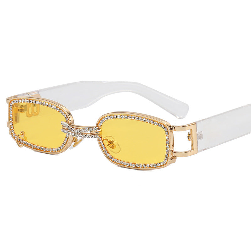 Damen modische Sonnenbrille mit funkelndem Kristallrahmen Karnz