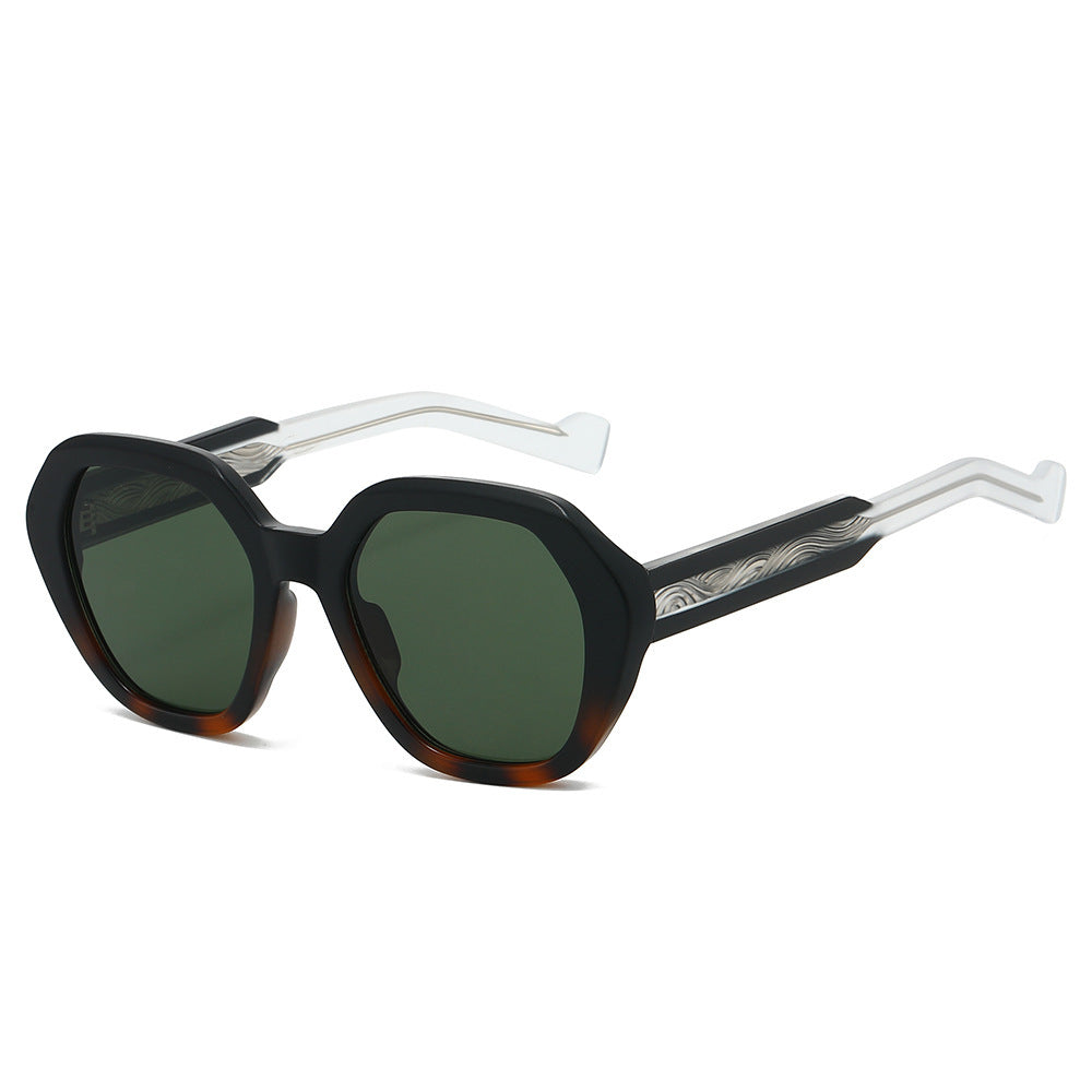 Damen elegante Sonnenbrille im modernen, achteckigen Design Karnz