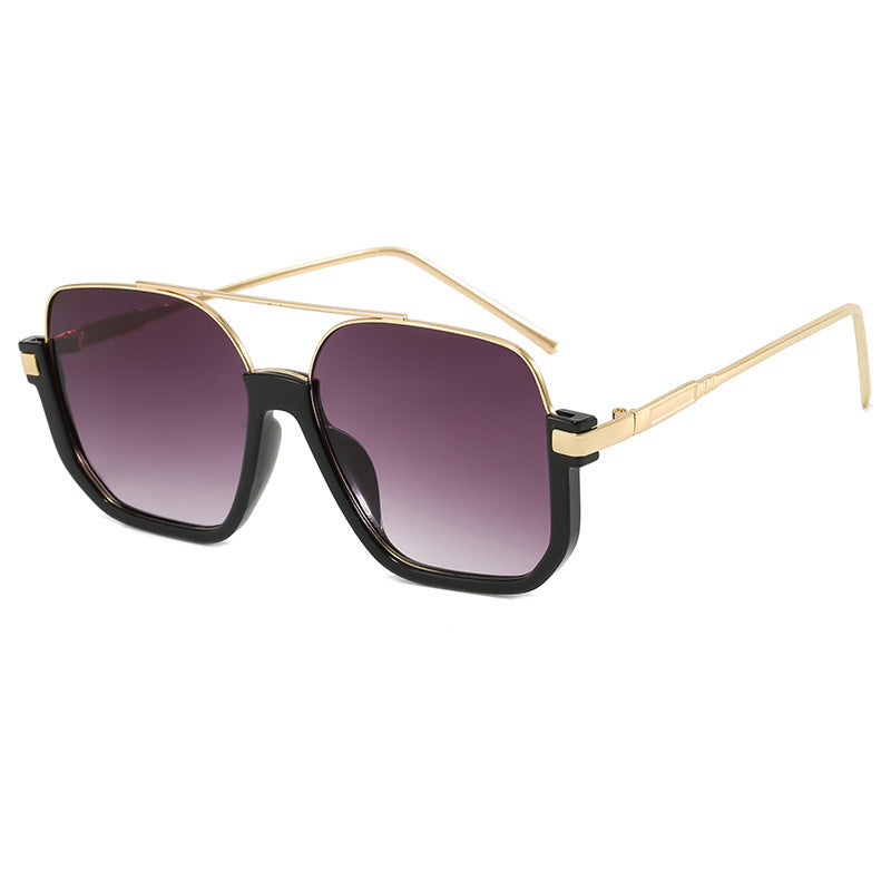 Damen Modische Sonnenbrille mit geschwungenem Metallrahmen und UV-Schutz Karnz