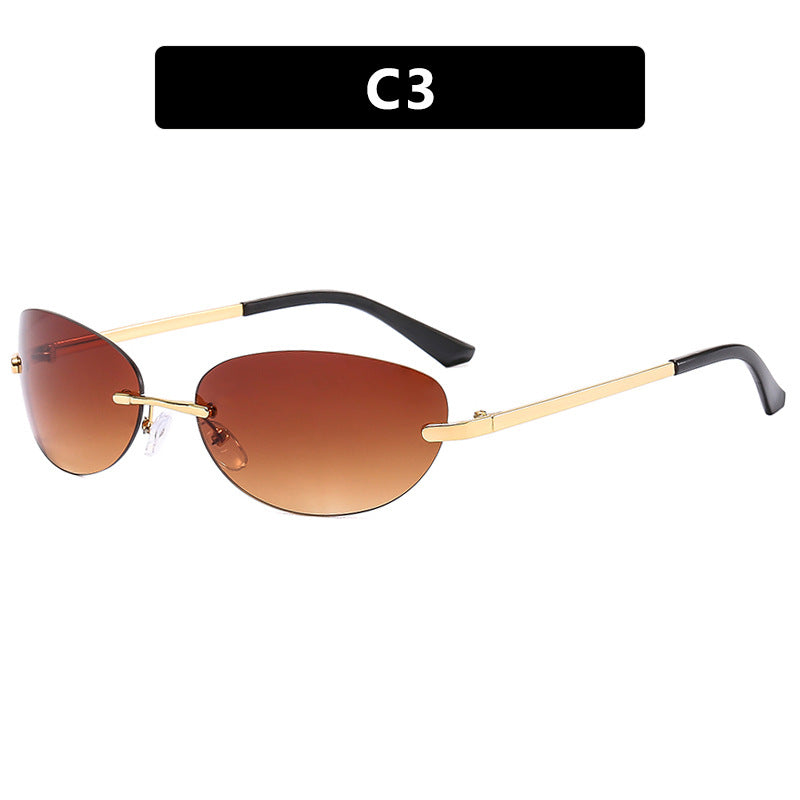 Damen modische Cat-Eye Sonnenbrille mit schmalem Metallrahmen und polarisierenden Gläsern Karnz