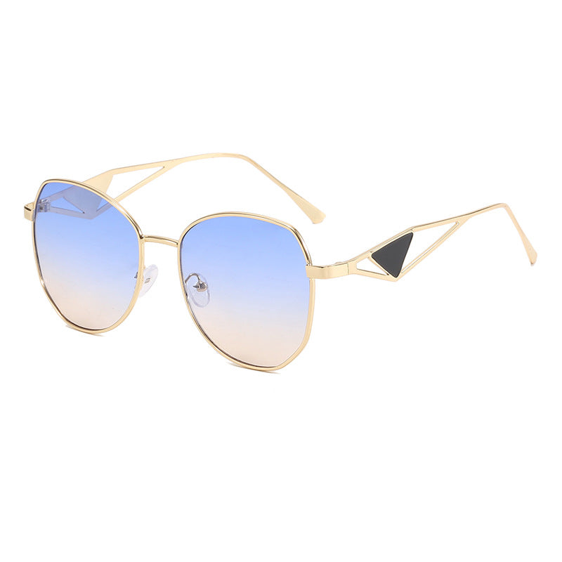 Damen modische geometrische Sonnenbrille mit einzigartigem Rahmen Karnz