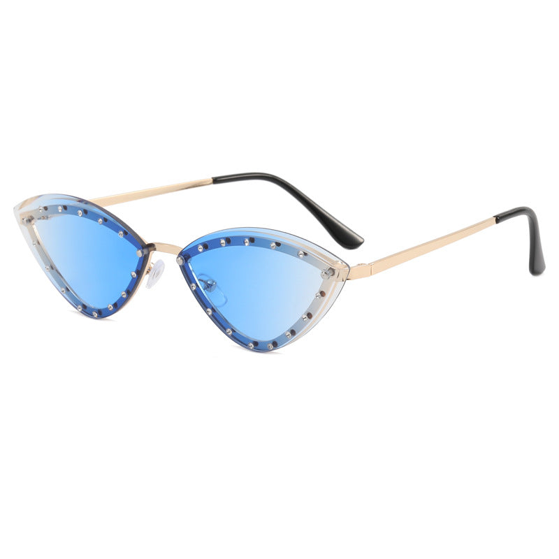 Damen Cat-Eye Sonnenbrille mit Glitzer-Details Karnz