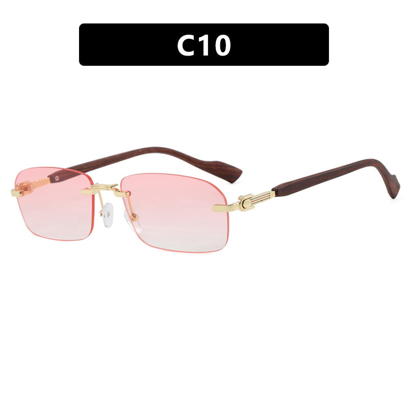 Damen Sonnenbrille mit elegantem Metallrahmen und stilvollen Holzdetails Karnz