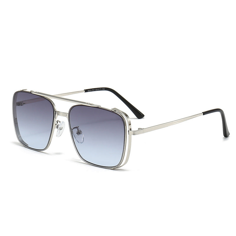 Damen modische quadratische Sonnenbrille mit elegantem Metallrahmen Karnz
