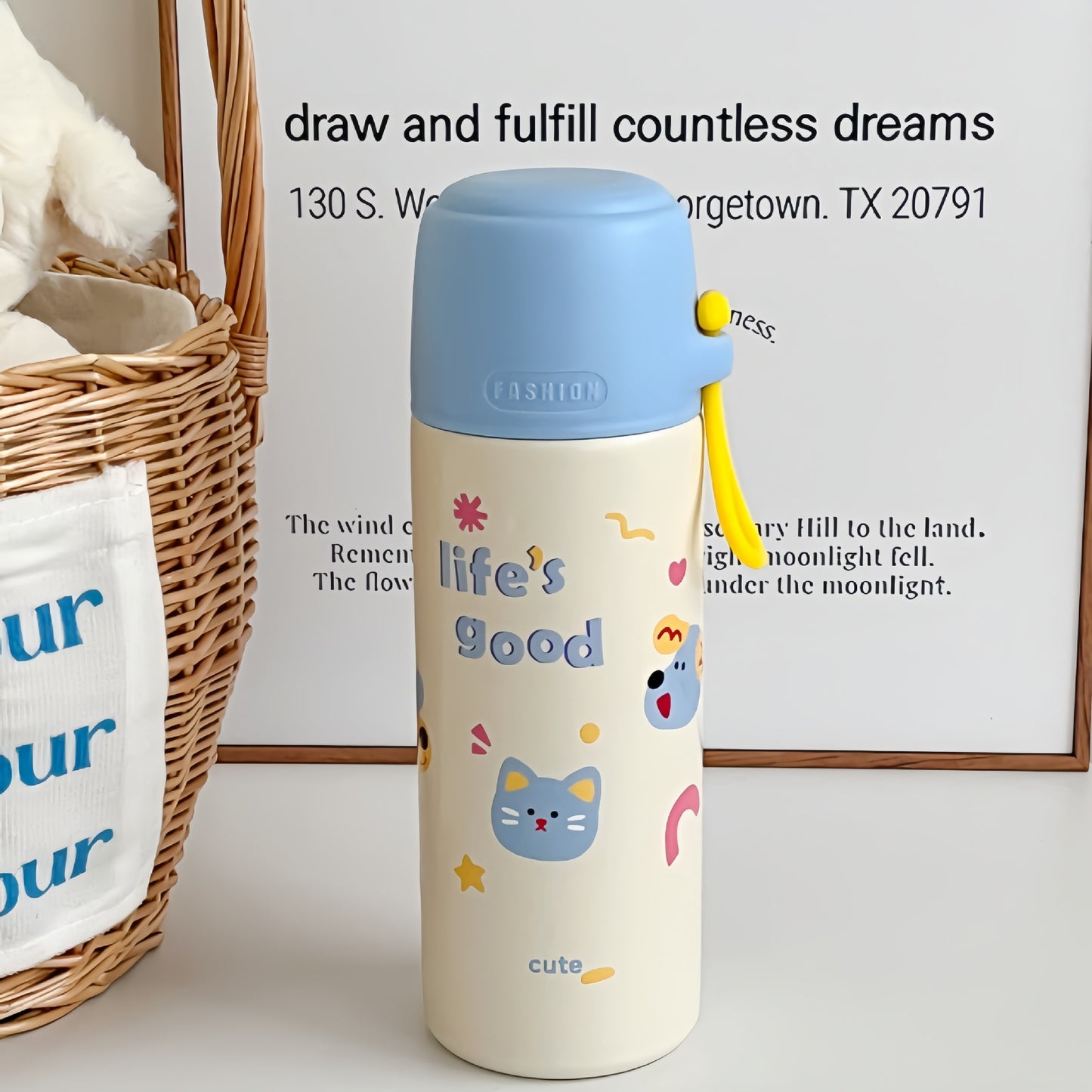 Damen Isolierte Trinkflasche mit niedlichem Motiv Karnz