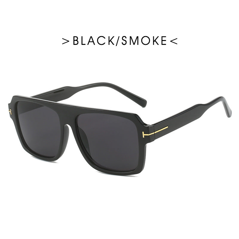 Damen quadratische Sonnenbrille mit modischem, transparentem Rahmen Karnz