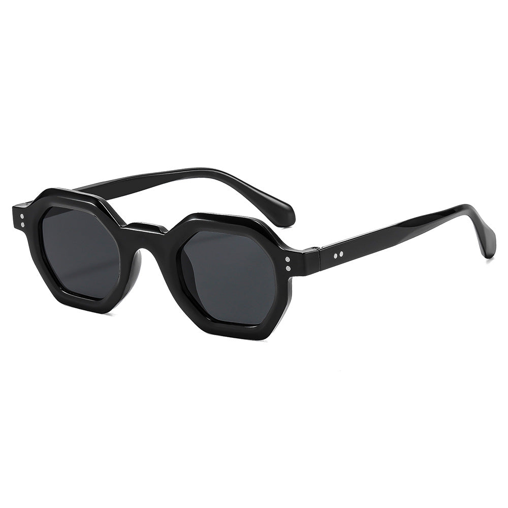 Damen oktagonale Sonnenbrille mit modischem Muster und UV-Schutz Karnz