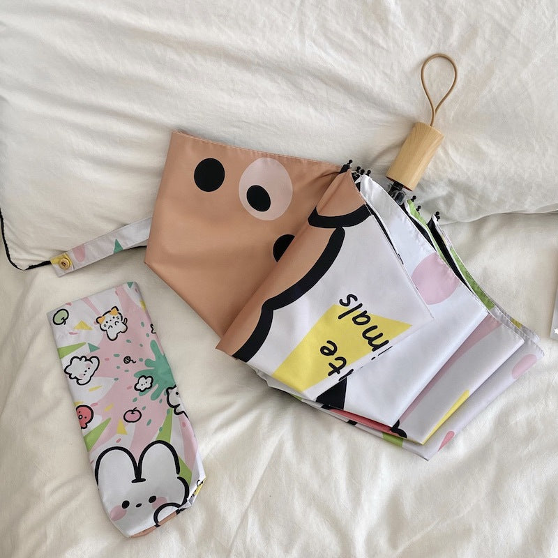 Damen Faltbare Kosmetiktasche mit buntem Design Karnz