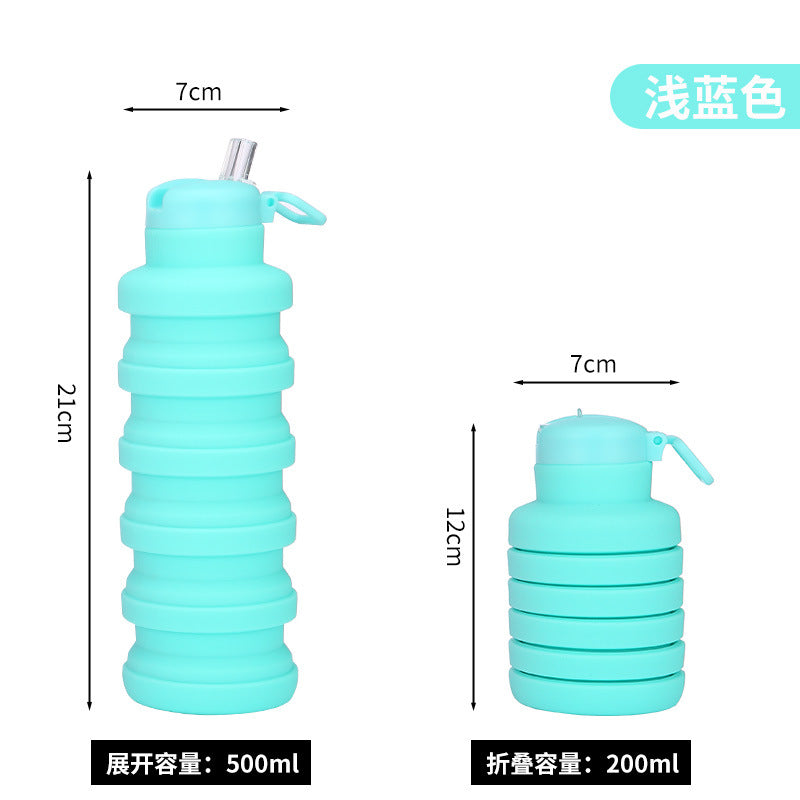 Damen flexible Silikon-Trinkflasche mit integrierter Klappfunktion Karnz