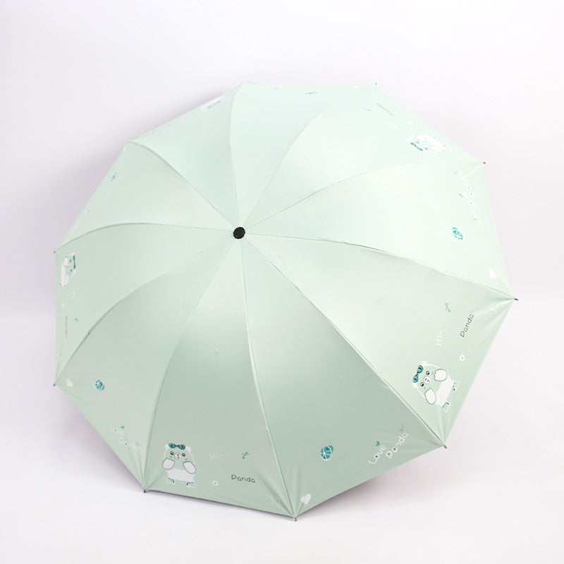 Damen Faltbarer Regenschirm mit niedlichem Panda-Motiv Karnz