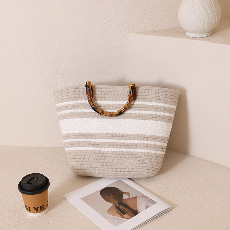 Damen Tragetasche mit elegantem geflochtenem Griff Karnz