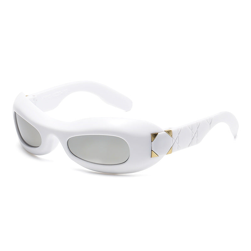 Damen futuristische Designer-Sonnenbrille mit innovativem Rahmen Karnz