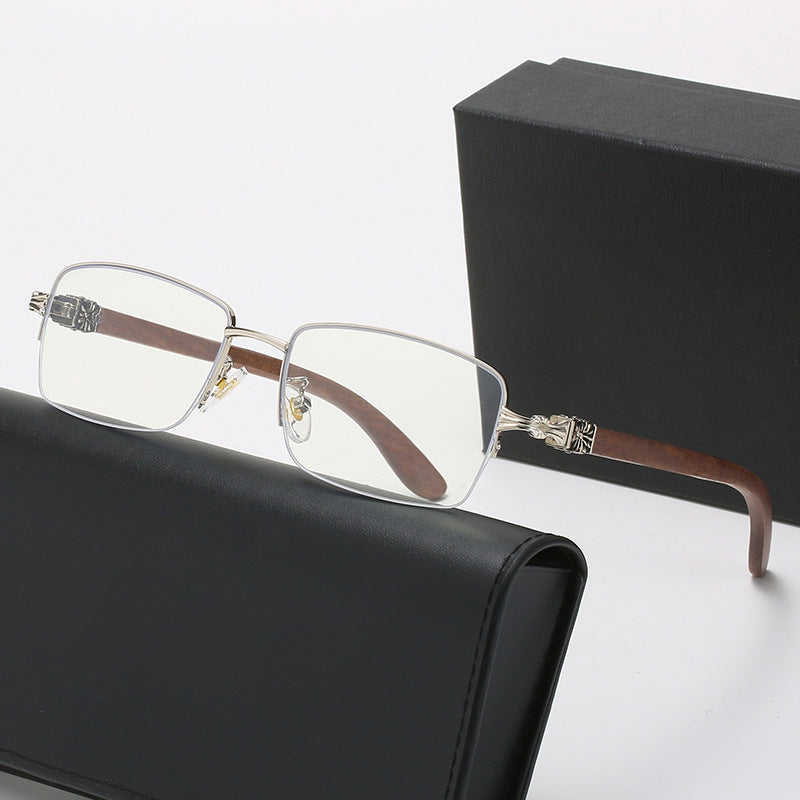 Damen modische Brille mit rechteckigem Rahmen und hochwertigen Holzdetails Karnz