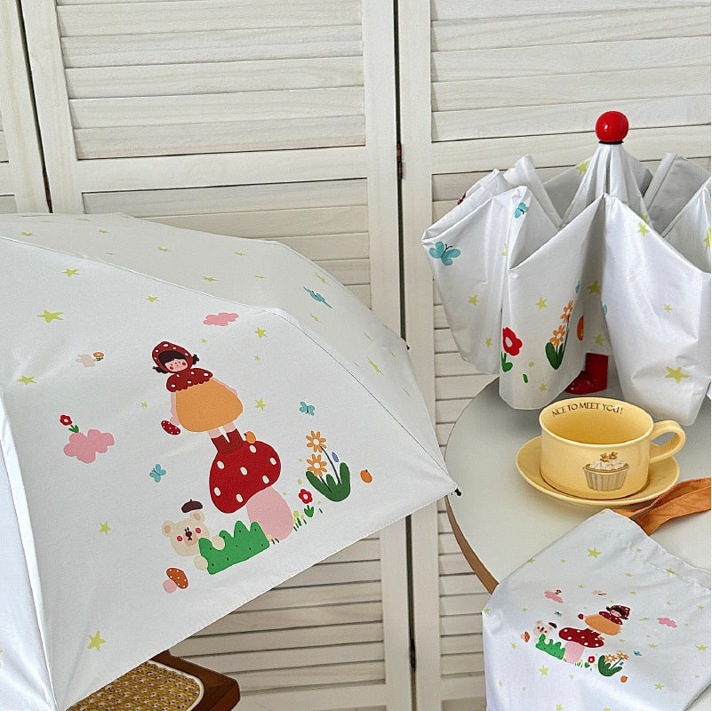 Damen Faltbarer Regenschirm mit verspieltem Design Karnz