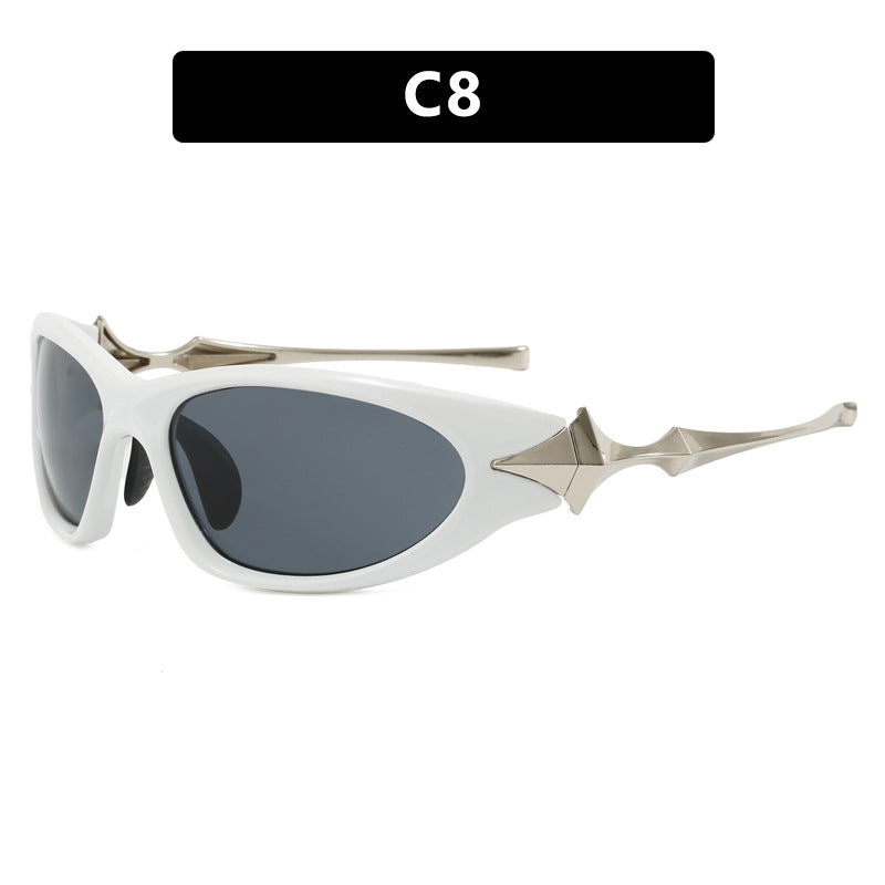 Damen futuristische Sportsonnenbrille mit ergonomischem Design Karnz