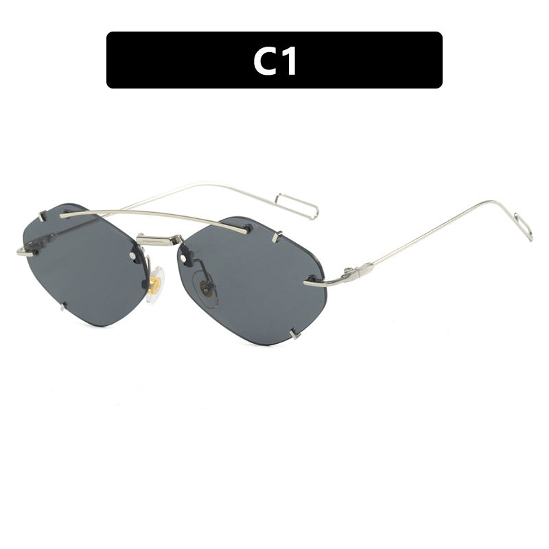 Damen geometrische Sonnenbrille mit ultraleichtem Metallrahmen Karnz