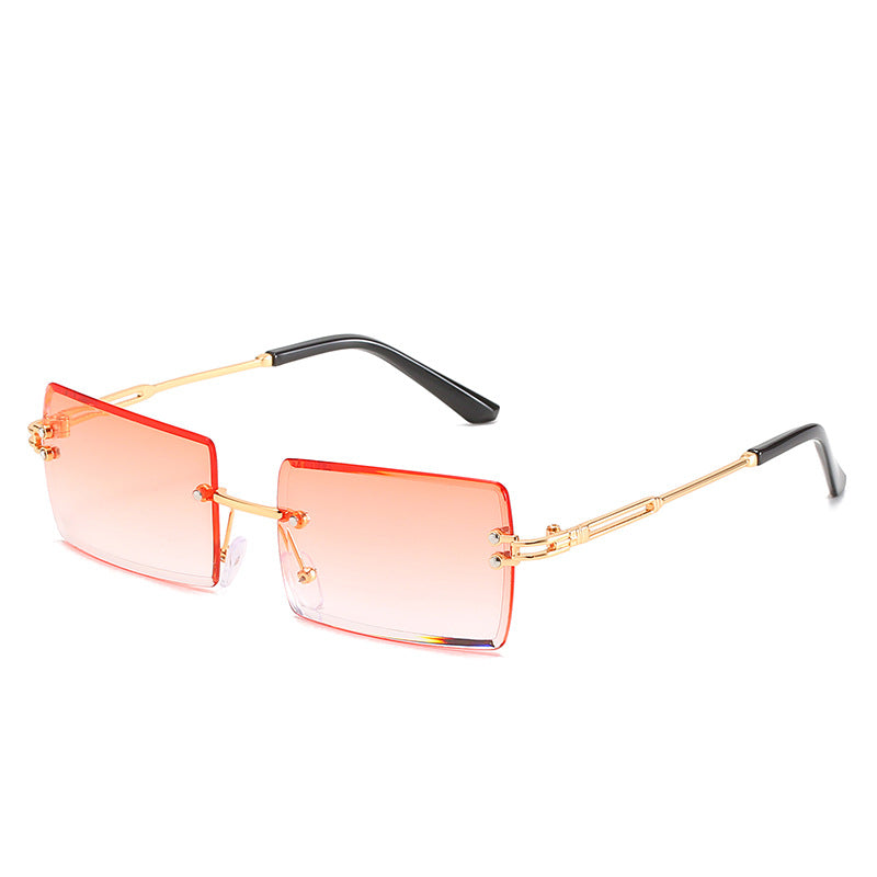 Damen modische Sonnenbrille mit einzigartigem rechteckigen Rahmen und funkelnden Details Karnz
